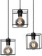 Atmooz - Hanglamp Noury 7 - ovaal - Industrieel - Woonkamer / Slaapkamer / Eetkamer - Plafondlamp - Zwart - Hoogte 120cm - Metaal