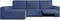 Hoes voor chaise longue met lange armleuning links Eysa JAZ Blauw 180 x 120 x 360 cm