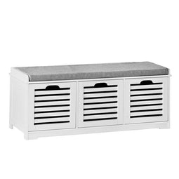 SoBuy FSR23-W - Schoenenbank - 3 Manden - Max. 120 kg - 105 x 35 x 43 cm