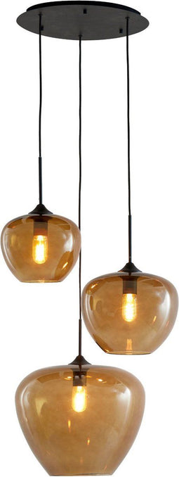 Light & Living Mayson - Hanglamp - 3L - Bruin Glas - Ø40cm