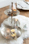 J-Line decoratie Cilinder Winter - glas - zilver - small - LED lichtjes