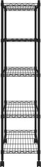 vidaXL Opbergrek 5-laags met wielen 250 kg 75x35x155 cm zwart