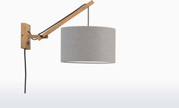 GOOD&MOJO Wandlamp Andes - Bamboe/Lichtgrijs - 50x32x45cm - Binnen Scandinavisch,Bohemian