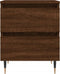 vidaXL - Nachtkastje - 40x35x50 - cm - bewerkt - hout - bruin - eikenkleur