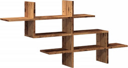 vidaXL - Wandschap - 124,5x18x60,5 - cm - bewerkt - hout - oud - houtkleurig