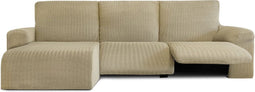 Hoes voor chaise longue met korte armleuning links Eysa JAZ Beige 120 x 120 x 360 cm