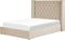 LUBBON - Bed met opbergruimte - Beige - 140 x 200 cm - Fluweel