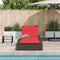 vidaXL - Ligbed - met - zwevend - kussen - poly - rattan - bruin