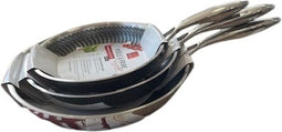 Set van 3 koekenpannen - BAUMALU - Olympe - 20 / 24 / 28 cm - RVS