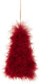 J-Line kersthanger Kerstboom - veren - rood - 3 stuks