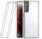Podec Samsung Galaxy S21 - Doorzichtig Hoesje - Anti-Shock Case met Screenprotector