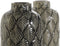 Vaas DKD Home Decor Groen Grijs Porselein Orientaals 16 x 16 x 40 cm (2 Stuks)