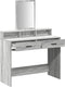 vidaXL - Make-uptafel - met - lades - - - Grijs - Sonoma - - - 100x41x140 - cm