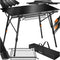 tectake® Campingtafel Tina - Opvouwbare aluminium klaptafel - In hoogte verstelbaar - Zwart