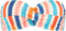 Cyell Felicidade - Bikinitop Bandeau Voorgevormd met Beugel - Maat 36D - Wit/Blauw/Oranje