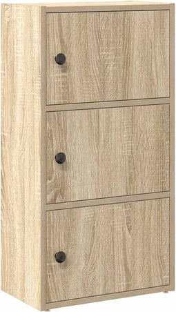 vidaXL - Boekenkast - 40x24x77 - cm - bewerkt - hout - sonoma - eikenkleurig