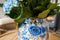 TS Collection - Bloempot hoog Dutch blue - 30x42 - Metaal & Epoxy - Exclusieve woonitems voor binnen - Handgemaakt - Unieke print - Designed by Lammie