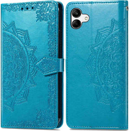 iMoshion Hoesje Geschikt voor Samsung Galaxy A04 Hoesje Met Pasjeshouder - iMoshion Mandala Bookcase - Turquoise