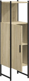 vidaXL - Badkamerkast - 33x33x120,5 - cm - bewerkt - hout - sonoma - eikenkleurig
