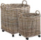 Mica Decorations Mand Marcia - 60x60x60 cm - Rotan - Grijs - Set van 2