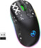 HXSJ T90 - Draadloze Gaming Muis - 2.4G Bluetooth - Stille Mute - RGB Verlichting - Zwart