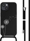 imoshion Hoesje Geschikt voor iPhone 15 Hoesje Met Koord - imoshion Siliconen design hoesje met koord - Zwart / Dandelion Black