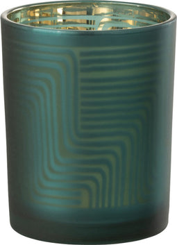 J-Line windlicht Zigzag - glas - groen - medium