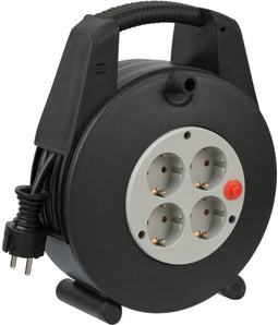 Brennenstuhl Vario Line - Kabelbox 4-voudig - 15 m kabel met oververhittingsbeveiliging - zwart/grijs