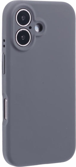 Lunso Geschikt voor iPhone 16 hoesje - Flexibel siliconen Backcover - Donkergrijs