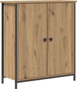vidaXL - Zijtafel - Artisan - Eiken - 70x30x80 - cm - Gebonden - Hout - en - Staal
