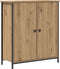vidaXL - Zijtafel - Artisan - Eiken - 70x30x80 - cm - Gebonden - Hout - en - Staal