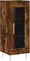 vidaXL - Dressoir - 34,5x34x90 - cm - bewerkt - hout - gerookt - eiken