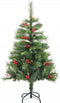 vidaXL - Kunstkerstboom - met - scharnieren - dennenappels - en - bessen - 120 - cm