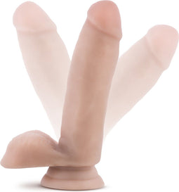 Blush Dildo Love Toy Dr. Skin Plus 7 Inch Posable Dildo With Balls Vanilla beige
