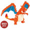 Pokémon Charizard Figuur - BANDAI - Nanoblock - Baksteen Figuur 860 stuks - Bouwpakket - NBPM80