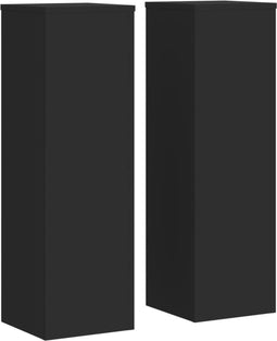 vidaXL - Plantenstandaards - 2 - st - 25x25x80 - cm - bewerkt - hout - zwart