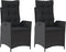 vidaXL - Tuinstoelen - 2 - st - verstelbaar - met - kussens - poly - rattan - zwart