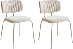 IRINS - Eetkamerstoel set van 2 - Beige - Chenille