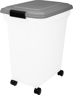 IRIS Air Tight Food container ATS-L - Kunststof- 45 liter - Transparant/Zwart - Met schepje