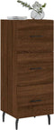vidaXL - Dressoir - 34,5x34x90 - cm - bewerkt - hout - bruin - eikenkleur