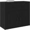vidaXL - Dressoir - Zwart - Eiken - 80x33x70 - cm - Bewerkt - Hout