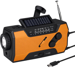 Merkloos HM-090 - Noodradio - 2000mAh powerbank en SOS functie - Oranje