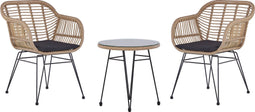 TROPEA II - Bistroset voor 2 - Natuurlijk - PE rotan