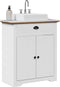 vidaXL - Wastafelkast - BODO - 70x35x80 - cm - wit - en - bruin