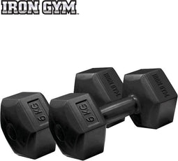 Iron Gym Dumbbell Set 2x 6 kg grote robuuste Dumbbells Gietijzer - Fitness accessoire