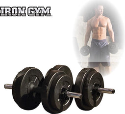 Iron Gym Verstelbare Dumbbell Set 1met 15 KG aan gewichten - 4 x 1,25 kg, 4 x 2,5 kg - Halterset, Halters