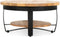 Iron Paras Coffee Table 65 Black Iron Stand, Wood Natural finish