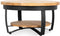 Iron Paras Coffee Table 65 Black Iron Stand, Wood Natural finish