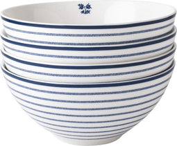 Laura Ashley Blueprint Collectables Kommen set van 4 - Schaaltjes - Ø16cm - Candy Stripe