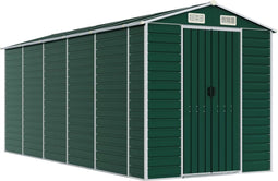 vidaXL - Tuinschuur - 191x470x198 - cm - gegalvaniseerd - staal - groen